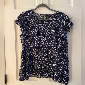 Nursing Queen Navy and White Patterned Blouse